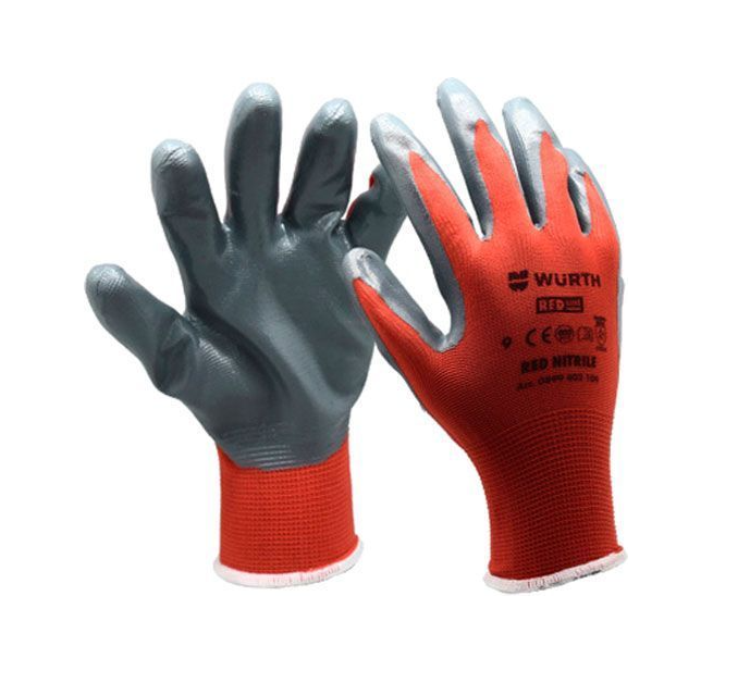 Рукавички WURTH Wurth Red Nitrile з покриттям нітрил M (8) 0899403108